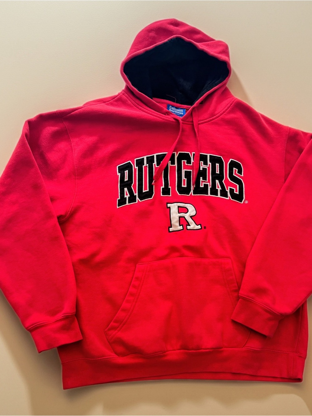 Red Pullover Hoodie with Embroidered Logo
